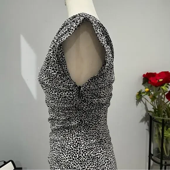 NEW Ann Taylor Silk Classic Ruched Draped Tailored Hourglass City Pencil Dress 0 - Picture 6 of 16